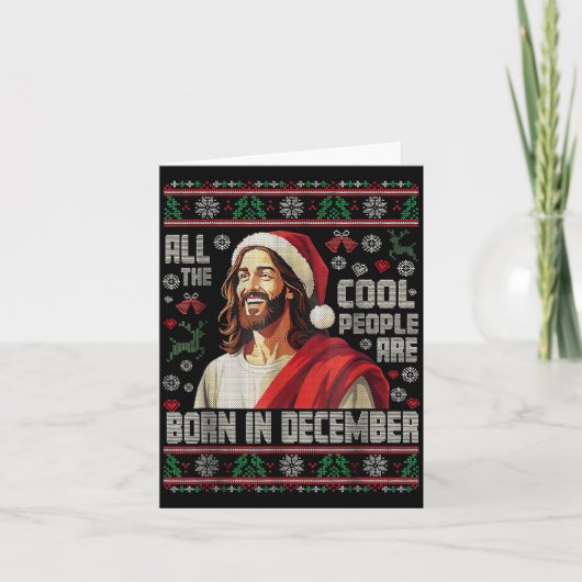 Cool People Are Born In December Christian Christm カード (正面)