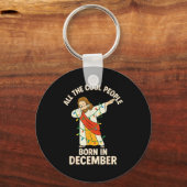 Cool People Are Born In December Christian Christm キーホルダー (正面)