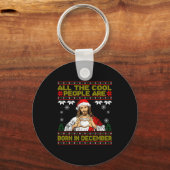 Cool People Are Born In December Christian Christm キーホルダー (正面)