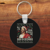 Cool People Are Born In December Christian Christm キーホルダー (正面)