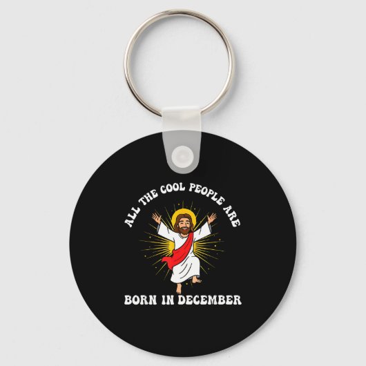 Cool People Are Born In December Christian Christm キーホルダー (正面)