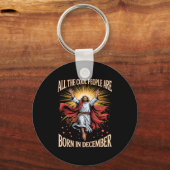 Cool People Are Born In December Christian Christm キーホルダー (正面)