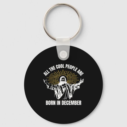 Cool People Are Born In December Christian Christm キーホルダー (正面)
