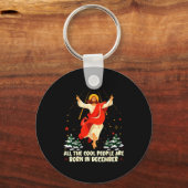 Cool People Are Born In December Christian Christm キーホルダー (正面)