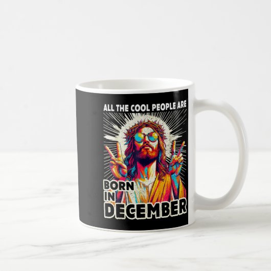 Cool People Are Born In December Christian Christm コーヒーマグカップ (右)