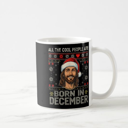 Cool People Are Born In December Christian Christm コーヒーマグカップ (右)