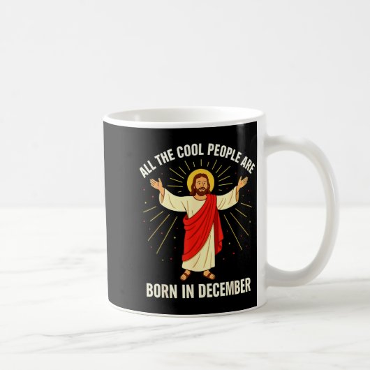 Cool People Are Born In December Christian Christm コーヒーマグカップ (右)