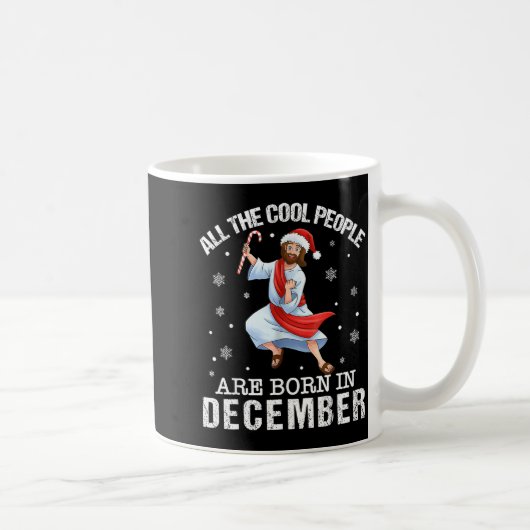 Cool People Are Born In December Christian Christm コーヒーマグカップ (右)