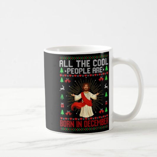 Cool People Are Born In December Christian Christm コーヒーマグカップ (右)