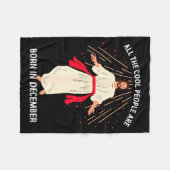 Cool People Are Born In December Christian Christm フリースブランケット (正面(横))