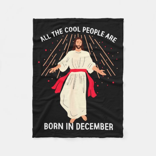 Cool People Are Born In December Christian Christm フリースブランケット (正面)