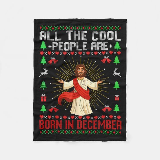 Cool People Are Born In December Christian Christm フリースブランケット (正面)