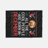 Cool People Are Born In December Christian Christm フリースブランケット (正面(横))