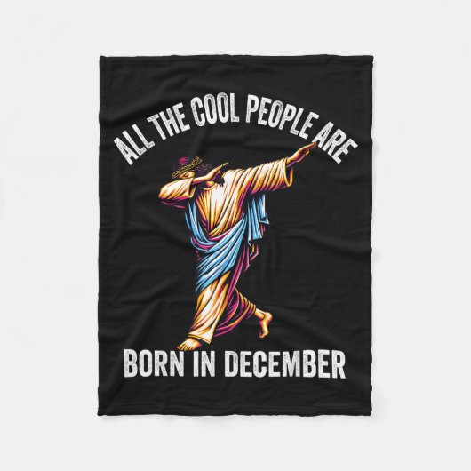 Cool People Are Born In December Christian Christm フリースブランケット (正面)