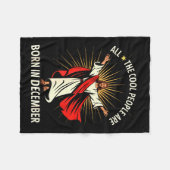 Cool People Are Born In December Christian Christm フリースブランケット (正面(横))