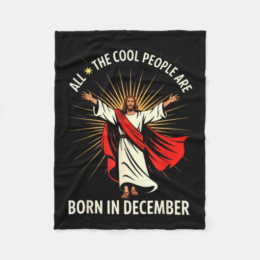 Cool People Are Born In December Christian Christm フリースブランケット (正面)