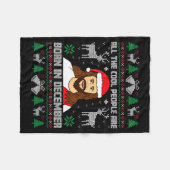 Cool People Are Born In December Christian Christm フリースブランケット (正面(横))