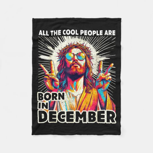 Cool People Are Born In December Christian Christm フリースブランケット (正面)