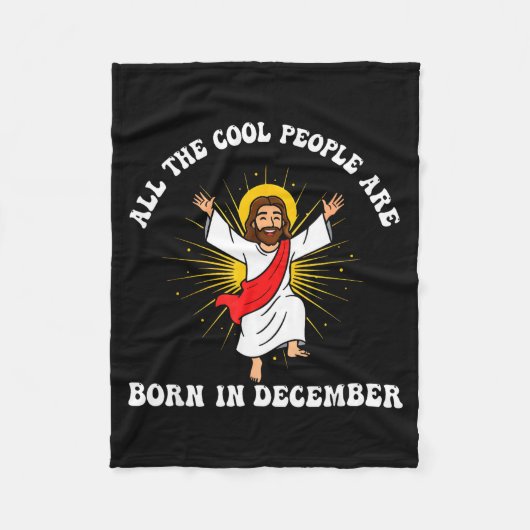 Cool People Are Born In December Christian Christm フリースブランケット (正面)