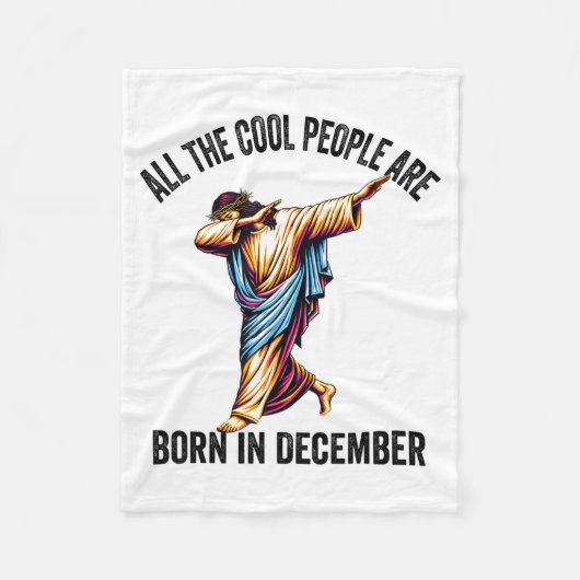 Cool People Are Born In December Christian Christm フリースブランケット (正面)