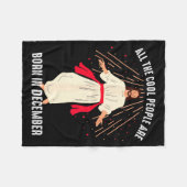 Cool People Are Born In December Christian Christm フリースブランケット (正面(横))