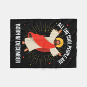 Cool People Are Born In December Christian Christm フリースブランケット (正面(横))