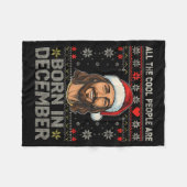 Cool People Are Born In December Christian Christm フリースブランケット (正面(横))