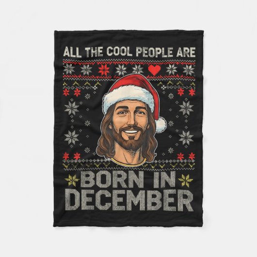 Cool People Are Born In December Christian Christm フリースブランケット (正面)