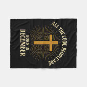 Cool People Are Born In December Christian Christm フリースブランケット (正面(横))