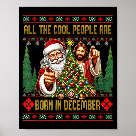 Cool People Are Born In December Christian Christm ポスター (正面)