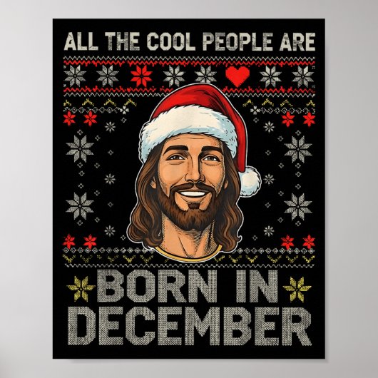 Cool People Are Born In December Christian Christm ポスター (正面)