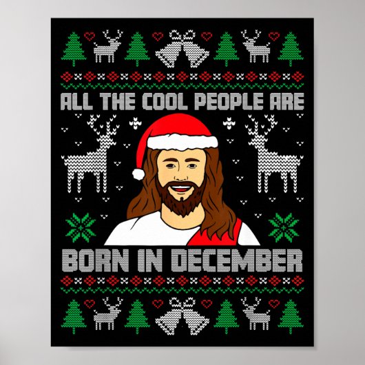 Cool People Are Born In December Christian Christm ポスター (正面)