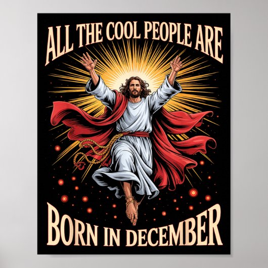 Cool People Are Born In December Christian Christm ポスター (正面)