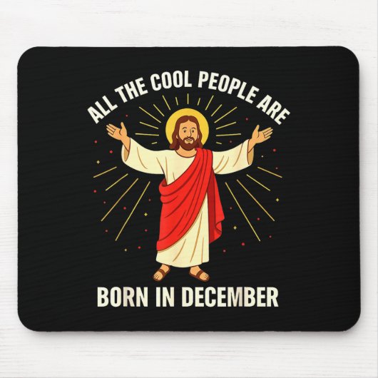 Cool People Are Born In December Christian Christm マウスパッド (正面)