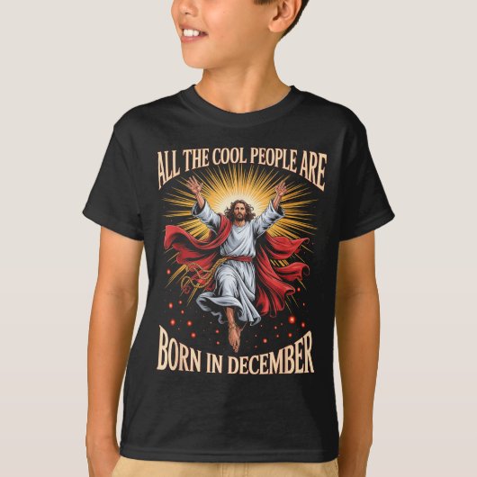 Cool People Are Born In December Christian Christm Tシャツ (正面)