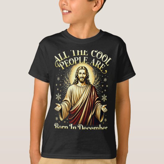 Cool People Are Born In December Christian Christm Tシャツ (正面)