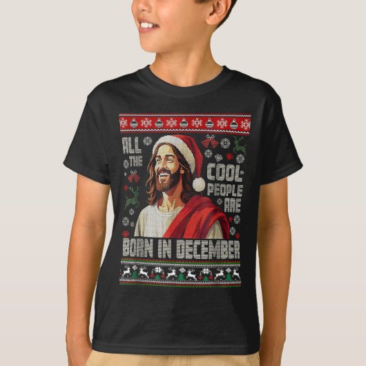 Cool People Are Born In December Christian Christm Tシャツ (正面)