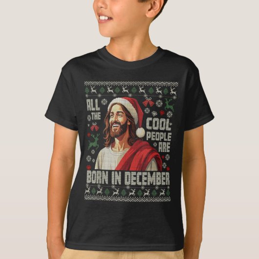 Cool People Are Born In December Christian Christm Tシャツ (正面)