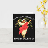 Cool People Are Born In December Christian Funny J カード (黄色い花)