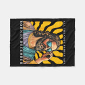 Cool People Are Born In December Christian Jesus C フリースブランケット (正面(横))