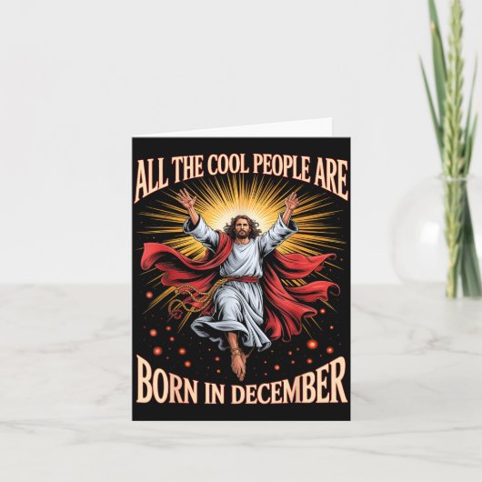 Cool People Are Born In December Christian Xmas Bi カード (正面)