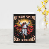 Cool People Are Born In December Christian Xmas Bi カード (黄色い花)