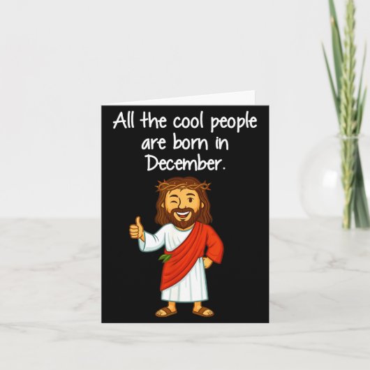 Cool People Are Born In December Christian Xmas Bi カード (正面)