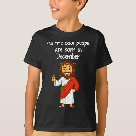 Cool People Are Born In December Christian Xmas Bi Tシャツ (正面)