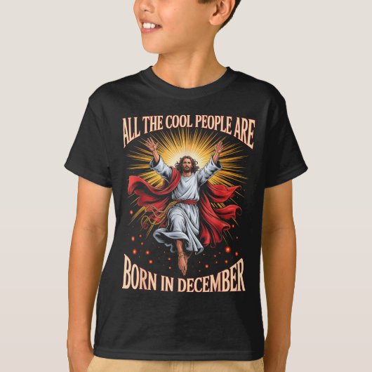 Cool People Are Born In December Christian Xmas Bi Tシャツ (正面)