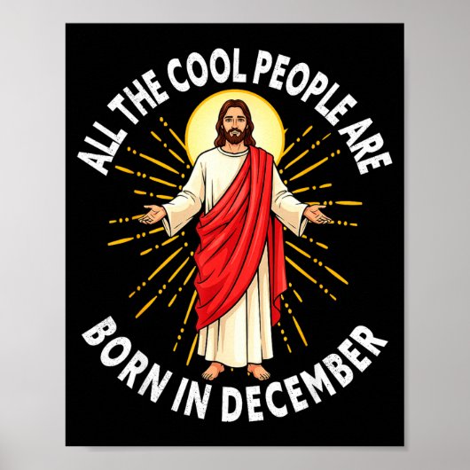 Cool People Are Born In December Christmas Christi ポスター (正面)