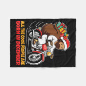 Cool People Are Born In December Jesus Christmas C フリースブランケット (正面(横))