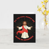 Cool People Born In December Birthday Funny Jesus  カード (黄色い花)