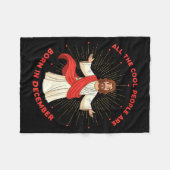 Cool People Born In December Birthday Funny Jesus フリースブランケット (正面(横))