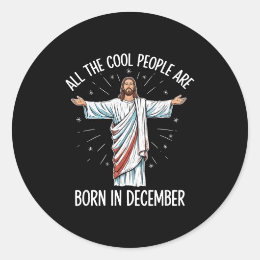 Cool People December Birthday Sritual Theme ラウンドシール (正面)